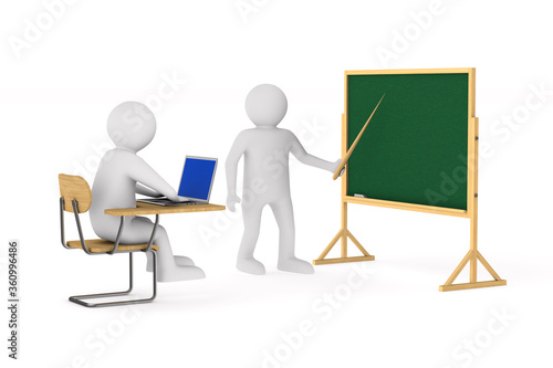 student and teacher on whit...