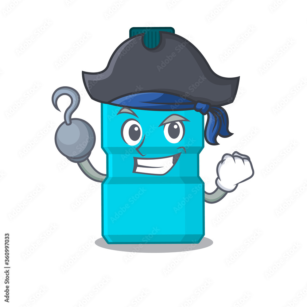 one hook hands Pirate character mouthwash cartoon design