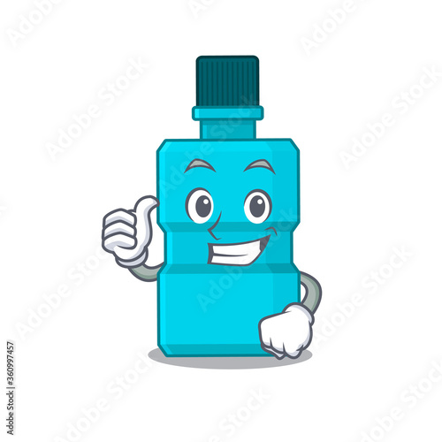 Mouthwash cartoon picture design showing OK finger pose
