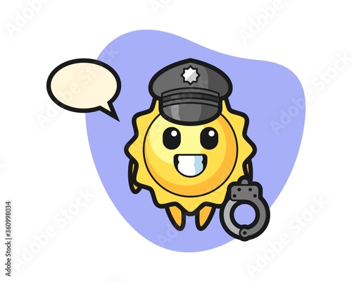 Sun cartoon as a police