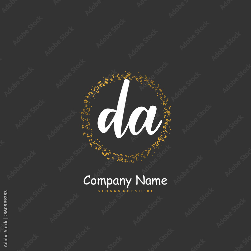 D A DA Initial handwriting and signature logo design with circle. Beautiful design handwritten logo for fashion, team, wedding, luxury logo. D A DA Initial handwriting and signature logo design with circle. Beautiful design handwritten logo for fashion, team, wedding, luxury logo.