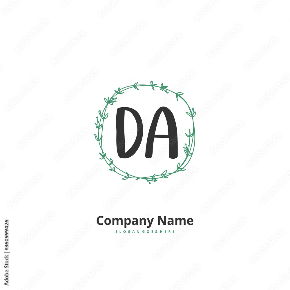 D A DA Initial handwriting and signature logo design with circle. Beautiful design handwritten logo for fashion, team, wedding, luxury logo. D A DA Initial handwriting and signature logo design with circle. Beautiful design handwritten logo for fashion, team, wedding, luxury logo.