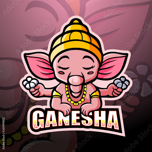 Ganesha mascot esport logo design