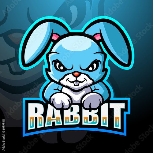 Rabbit mascot esport logo design