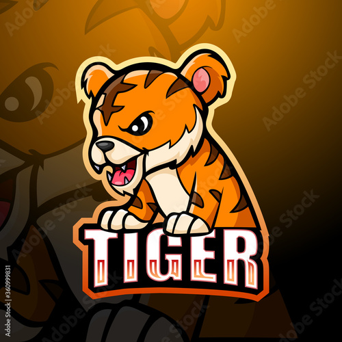 Tiger mascot esport logo design