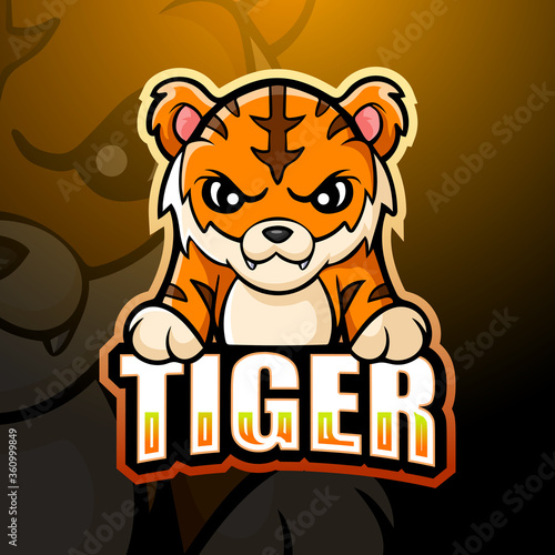 Tiger mascot esport logo design