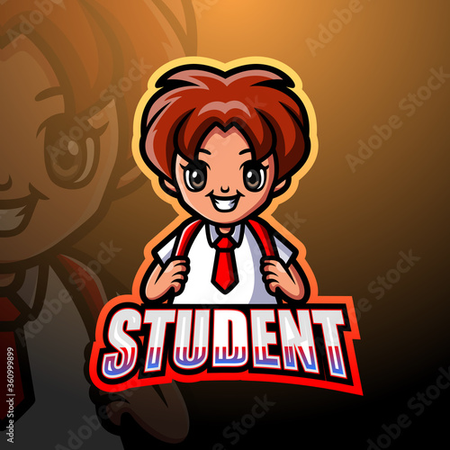 Boy student mascot logo design