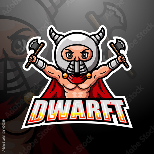 Dwarf mascot esport logo design