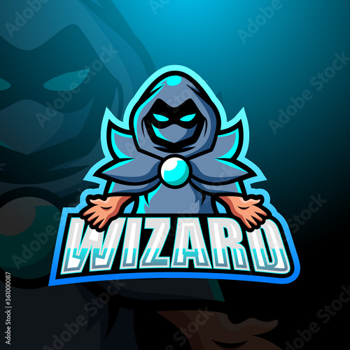 Wizard mascot esport logo design