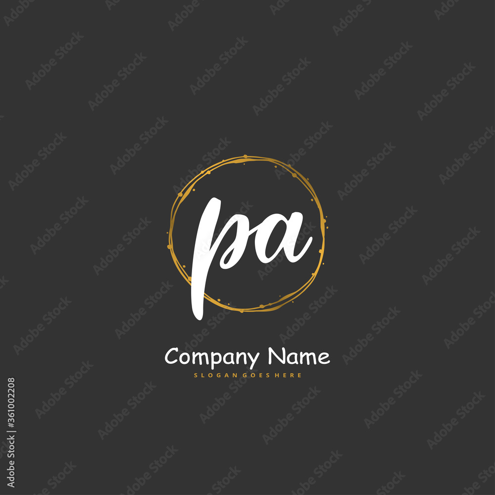 P A PA Initial handwriting and signature logo design with circle. Beautiful design handwritten logo for fashion, team, wedding, luxury logo. P A PA Initial handwriting and signature logo design with circle. Beautiful design handwritten logo for fashion, team, wedding, luxury logo.