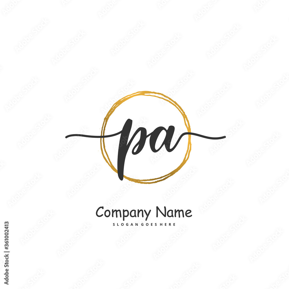 P A PA Initial handwriting and signature logo design with circle. Beautiful design handwritten logo for fashion, team, wedding, luxury logo. P A PA Initial handwriting and signature logo design with circle. Beautiful design handwritten logo for fashion, team, wedding, luxury logo.