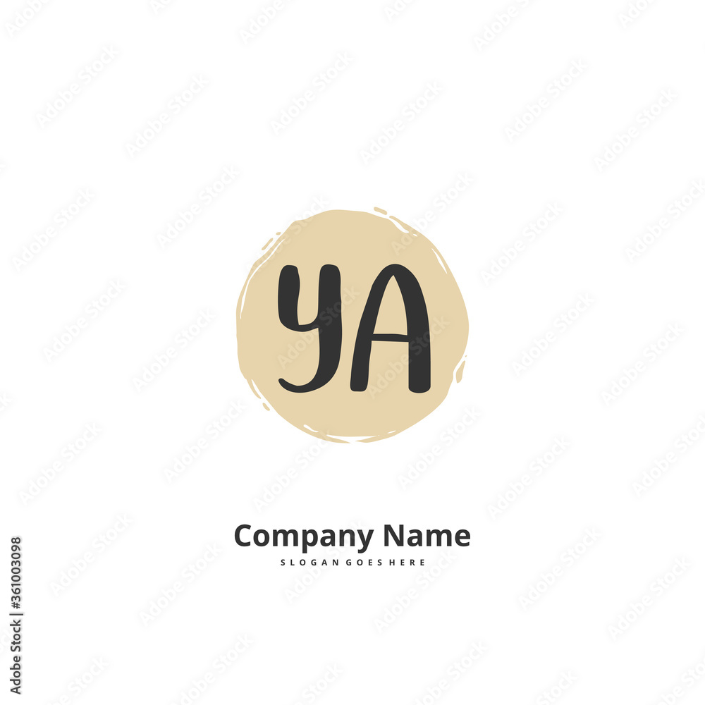 Y A YA Initial handwriting and signature logo design with circle. Beautiful design handwritten logo for fashion, team, wedding, luxury logo. Y A YA Initial handwriting and signature logo design with circle. Beautiful design handwritten logo for fashion, team, wedding, luxury logo.