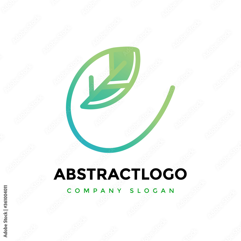 Abstract E letter Premium logo icon Design with eco green leaf Vector Abstract E letter Premium logo icon Design with eco green leaf Vector