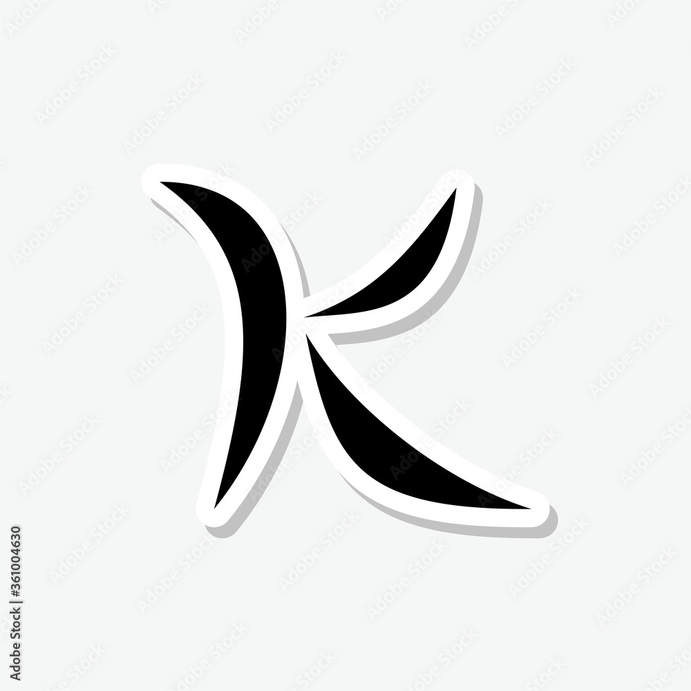 Business corporate letter K logo sticker isolated on gray background Business corporate letter K logo sticker isolated on gray background