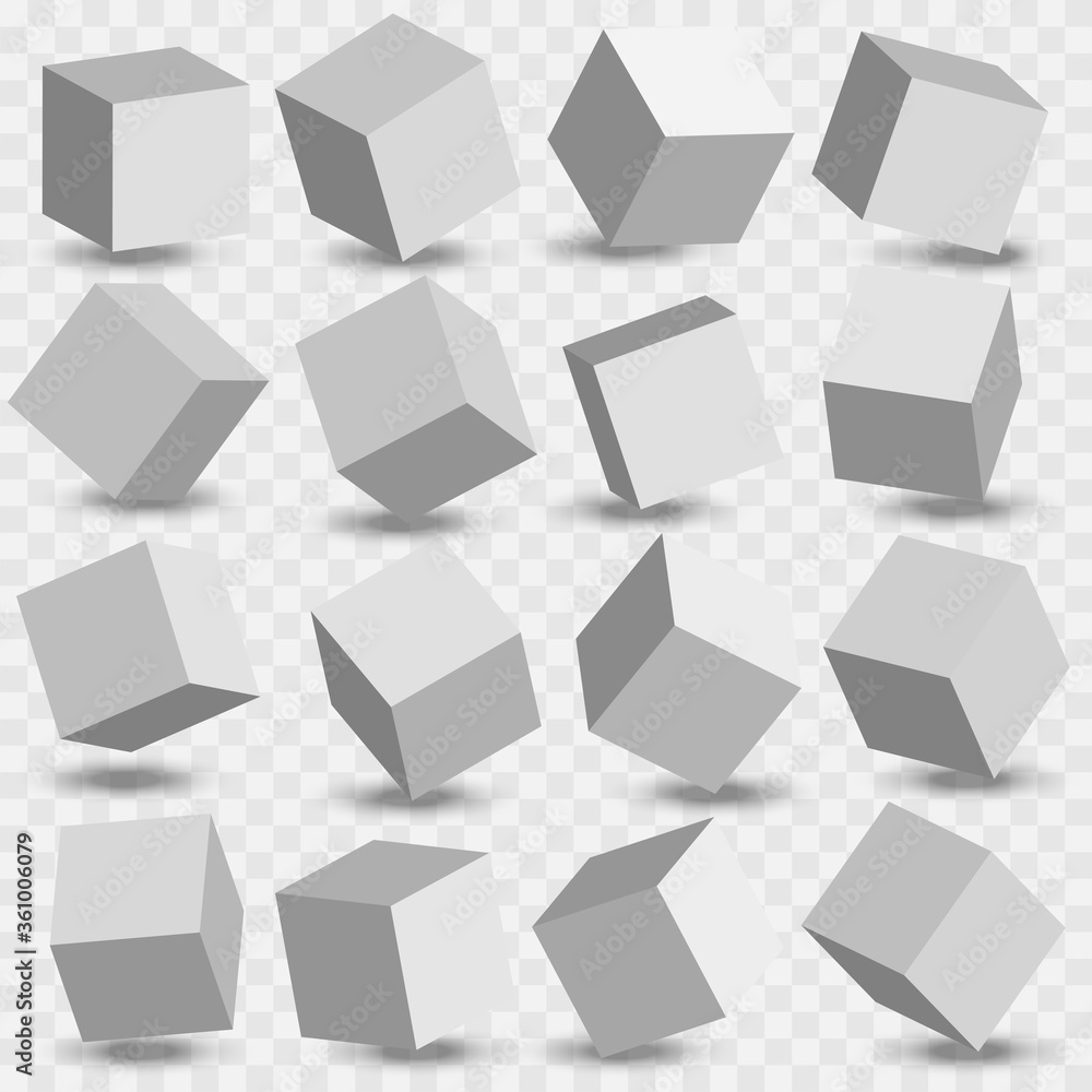 Obraz premium 3d modeling white cubes. White cubes. Vector