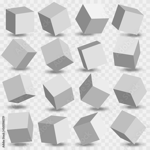 3d modeling white cubes. White cubes. Vector