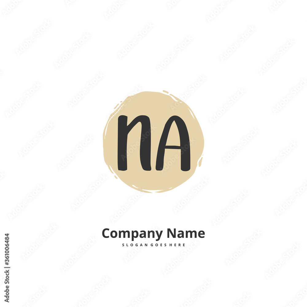 N A NA Initial handwriting and signature logo design with circle. Beautiful design handwritten logo for fashion, team, wedding, luxury logo. N A NA Initial handwriting and signature logo design with circle. Beautiful design handwritten logo for fashion, team, wedding, luxury logo.