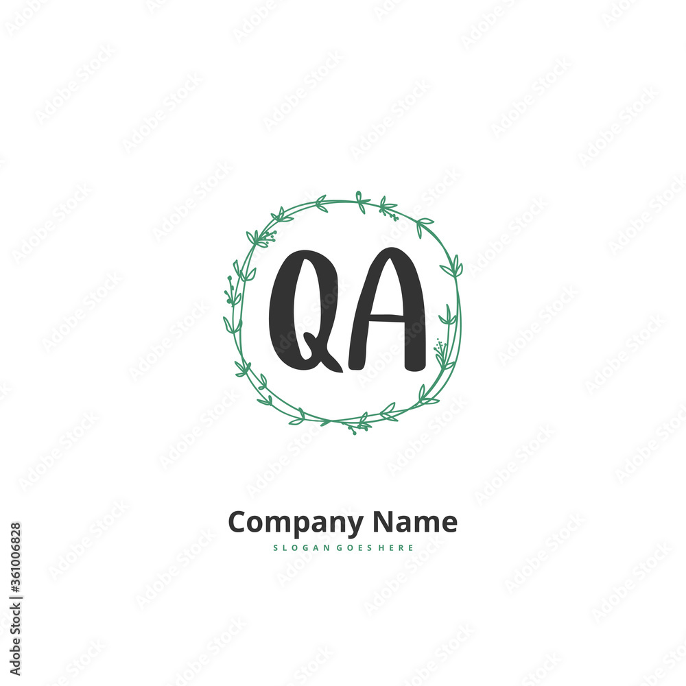 Q A QA Initial handwriting and signature logo design with circle. Beautiful design handwritten logo for fashion, team, wedding, luxury logo. Q A QA Initial handwriting and signature logo design with circle. Beautiful design handwritten logo for fashion, team, wedding, luxury logo.