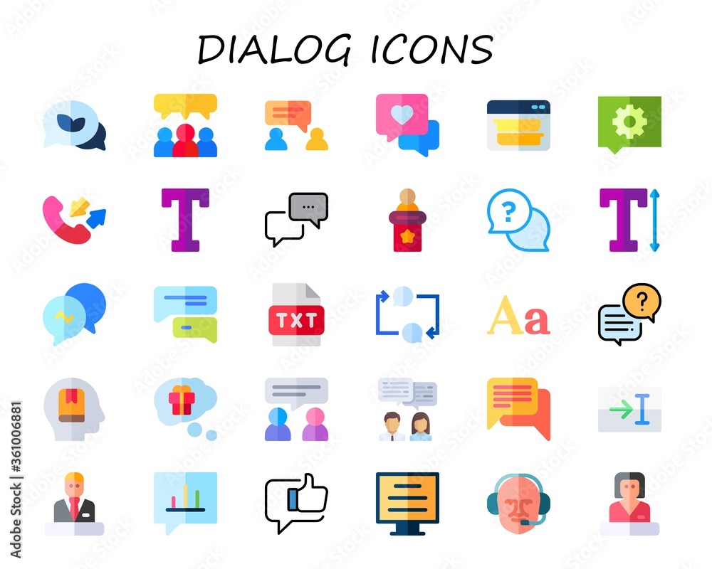 dialog icon set dialog icon set
