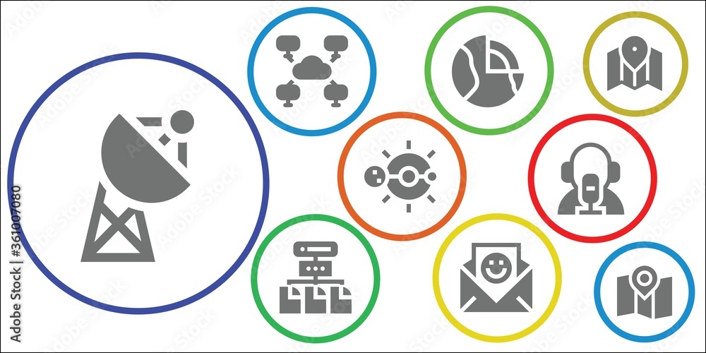 Modern Simple Set of earth Vector filled Icons Modern Simple Set of earth Vector filled Icons