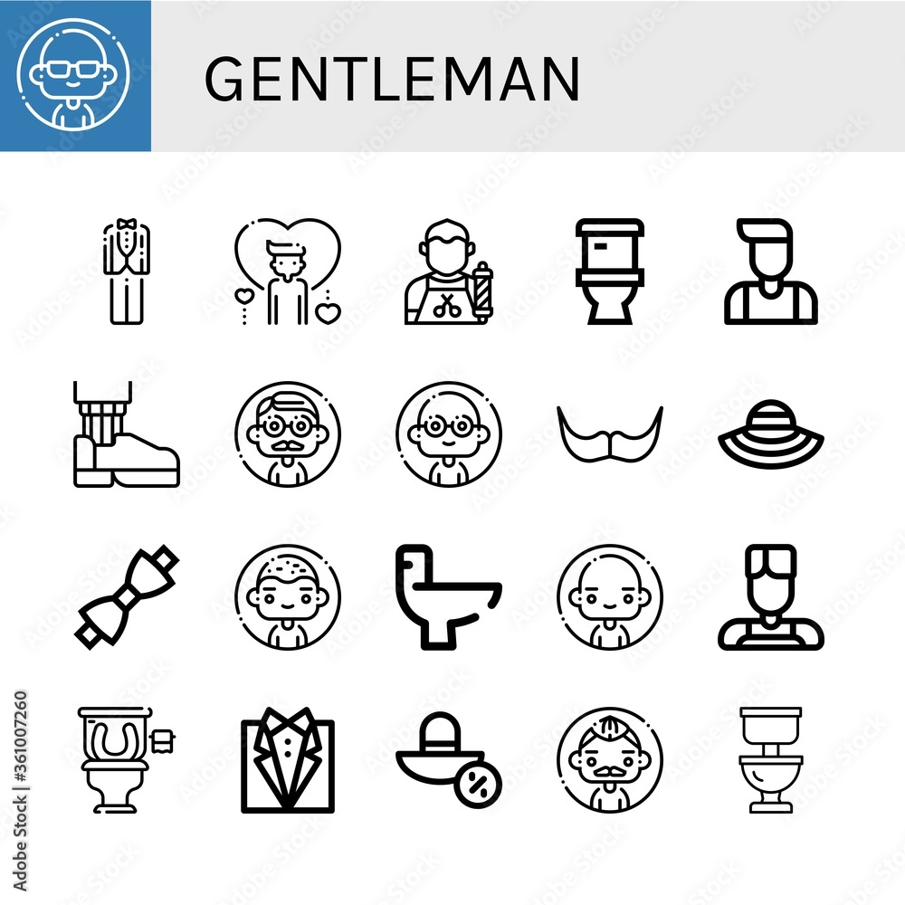gentleman simple icons set gentleman simple icons set