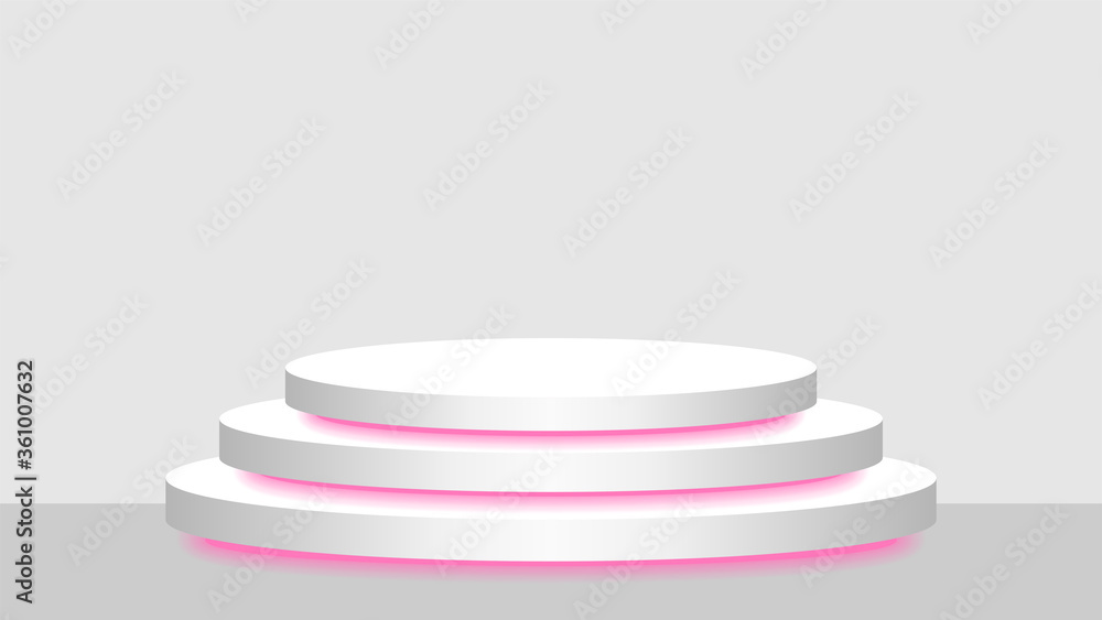 circle pedestal 3d white and pink light neon lamp glowing, cosmetics display modern and led light, podium stage show for position decor pink fluorescent glow light, pedestal box for product place circle pedestal 3d white and pink light neon lamp glowing, cosmetics display modern and led light, podium stage show for position decor pink fluorescent glow light, pedestal box for product place