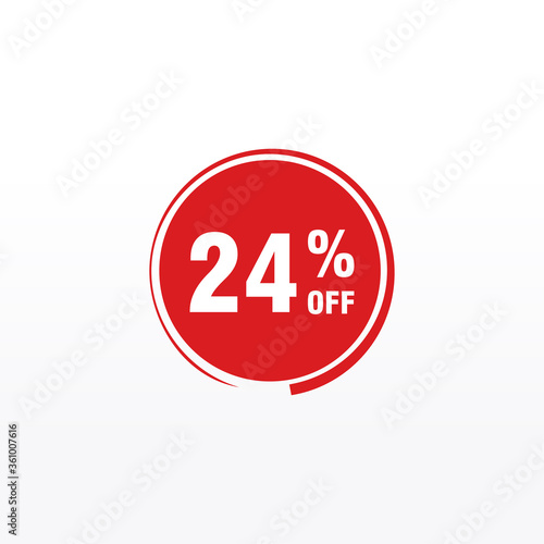 24 discount, Sales Vector badges for Labels, , Stickers, Banners, Tags, Web Stickers, New offer. Discount origami sign banner © Catharsis