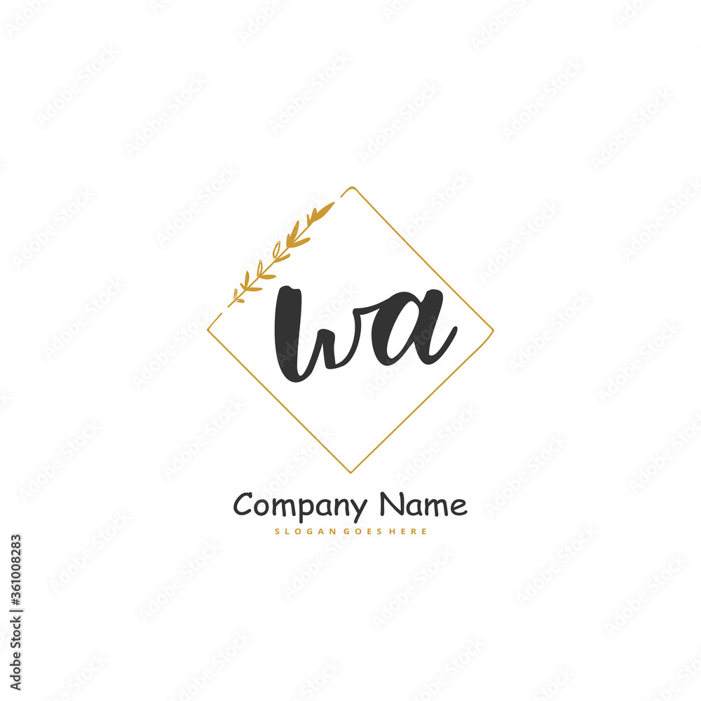 W A WA Initial handwriting and signature logo design with circle. Beautiful design handwritten logo for fashion, team, wedding, luxury logo. W A WA Initial handwriting and signature logo design with circle. Beautiful design handwritten logo for fashion, team, wedding, luxury logo.