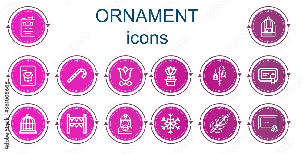 Editable 14 ornament icons for web and mobile Editable 14 ornament icons for web and mobile