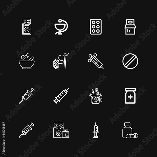 Editable 16 dose icons for web and mobile