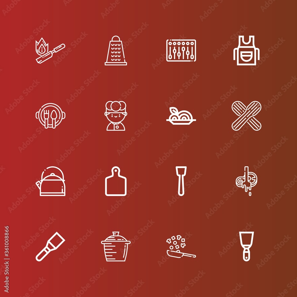 Editable 16 chef icons for web and mobile Editable 16 chef icons for web and mobile