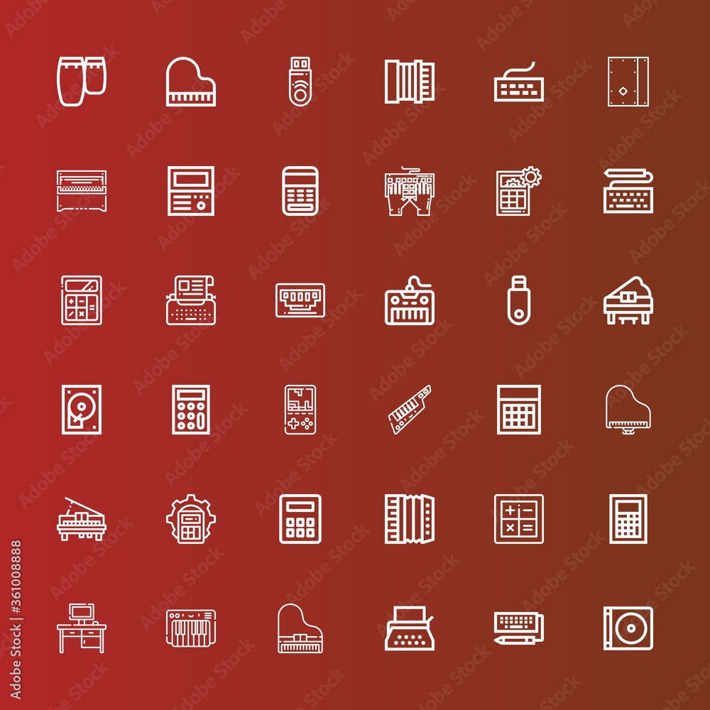 Editable 36 keyboard icons for web and mobile Editable 36 keyboard icons for web and mobile
