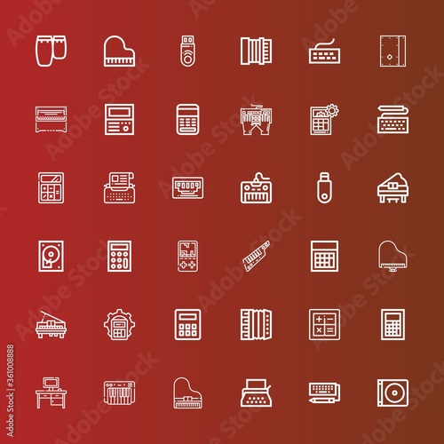 Editable 36 keyboard icons for web and mobile