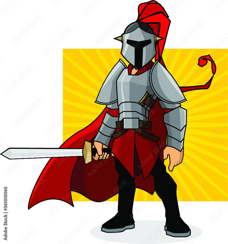 Fototapeta premium Medieval Knights Vector Illustration