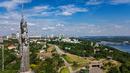 Wallpaper Mural Aerial drone view of Kyiv city hills and parks from above, Kiev cityscape and skyline in spring, Ukraine Torontodigital.ca