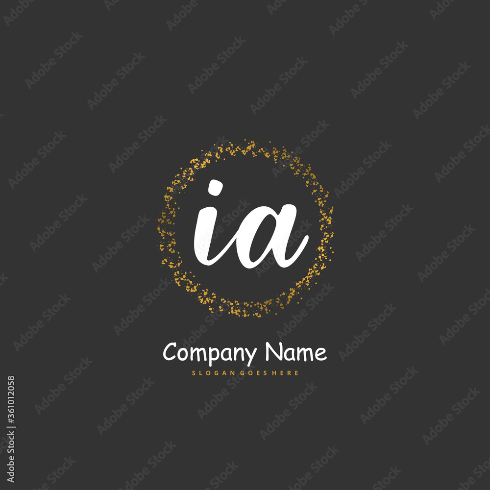 I A IA Initial handwriting and signature logo design with circle. Beautiful design handwritten logo for fashion, team, wedding, luxury logo.