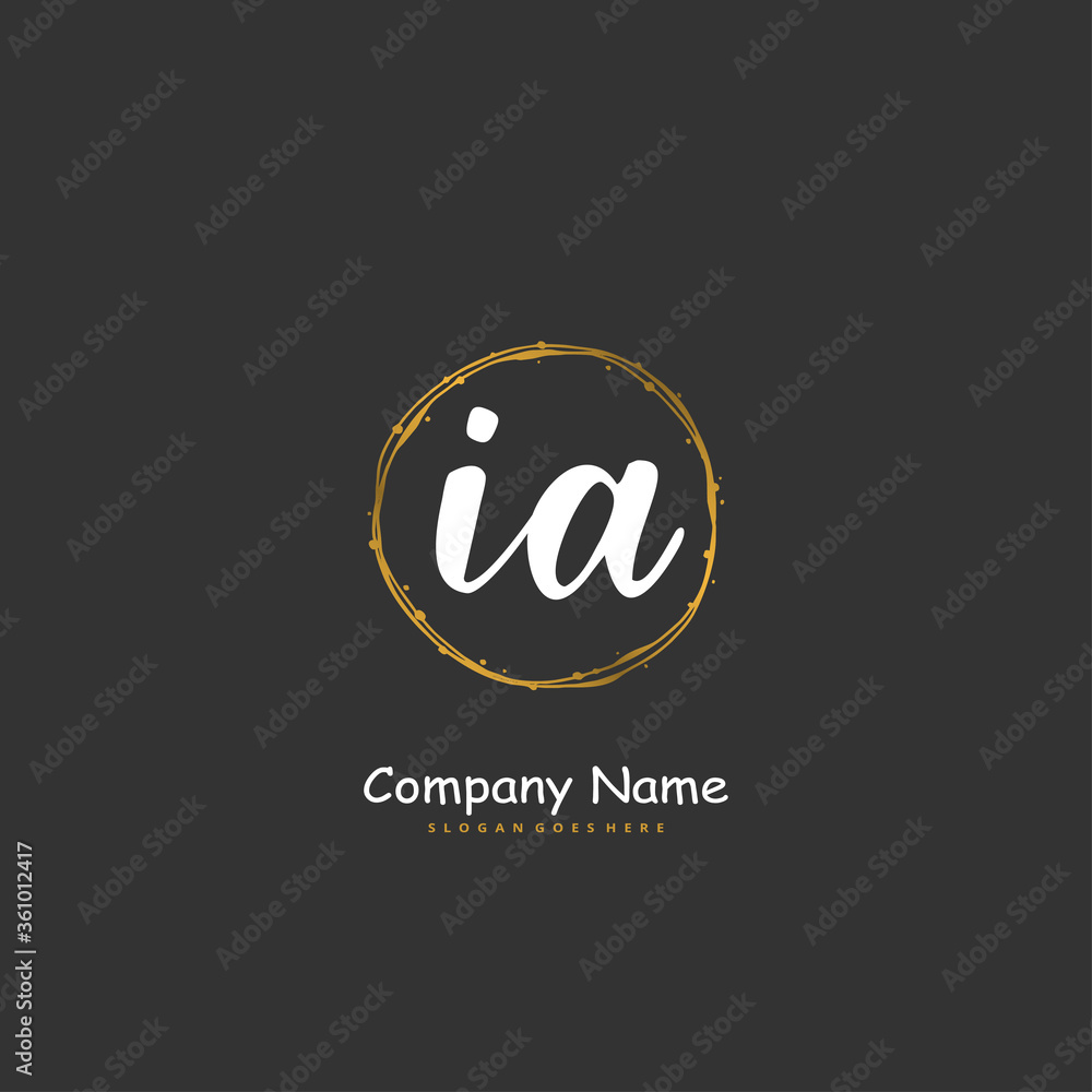 I A IA Initial handwriting and signature logo design with circle. Beautiful design handwritten logo for fashion, team, wedding, luxury logo. I A IA Initial handwriting and signature logo design with circle. Beautiful design handwritten logo for fashion, team, wedding, luxury logo.