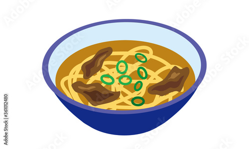 器に盛られた温かいカレーうどん