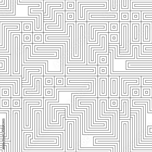 Orthogonal lines pattern, seamless maze - repeatable 