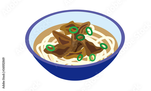 器に盛り付けられた温かい肉うどん