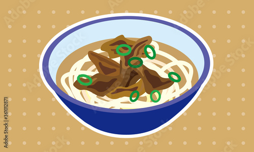 器に盛り付けられた温かい肉うどん