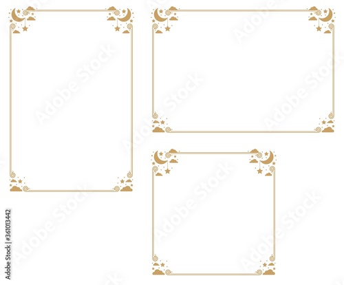 Night Sky Theme Background. A frame that gave a change in size to the same design.Good frame for a4 size paper.Certificate frame.