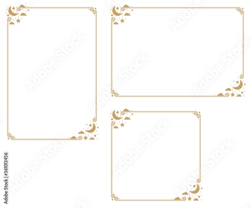 Night Sky Theme Background. A frame that gave a change in size to the same design.Good frame for a4 size paper.Certificate frame.