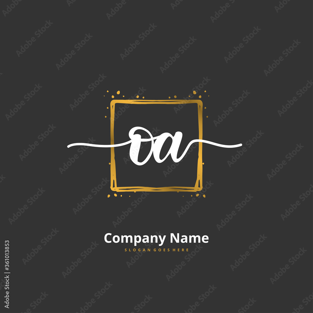O A OA Initial handwriting and signature logo design with circle. Beautiful design handwritten logo for fashion, team, wedding, luxury logo.