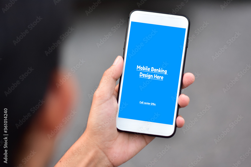Hand holding Phone mock up screen easy design texture background,Mobile phone technology Hand holding Phone mock up screen easy design texture background,Mobile phone technology