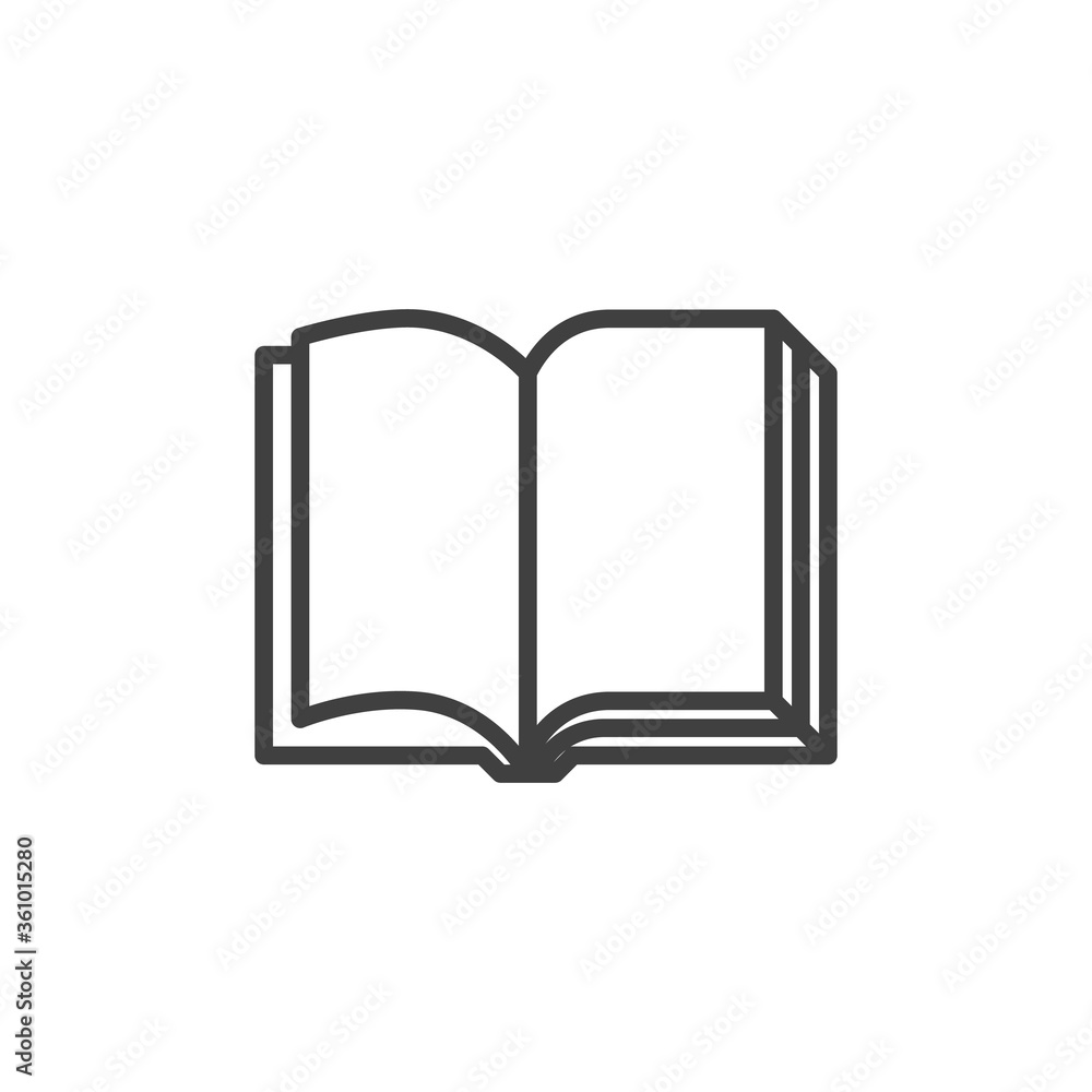 Blank book pages line icon. linear style sign for mobile concept and web design. Book open pages outline vector icon. Symbol, logo illustration. Vector graphics Blank book pages line icon. linear style sign for mobile concept and web design. Book open pages outline vector icon. Symbol, logo illustration. Vector graphics