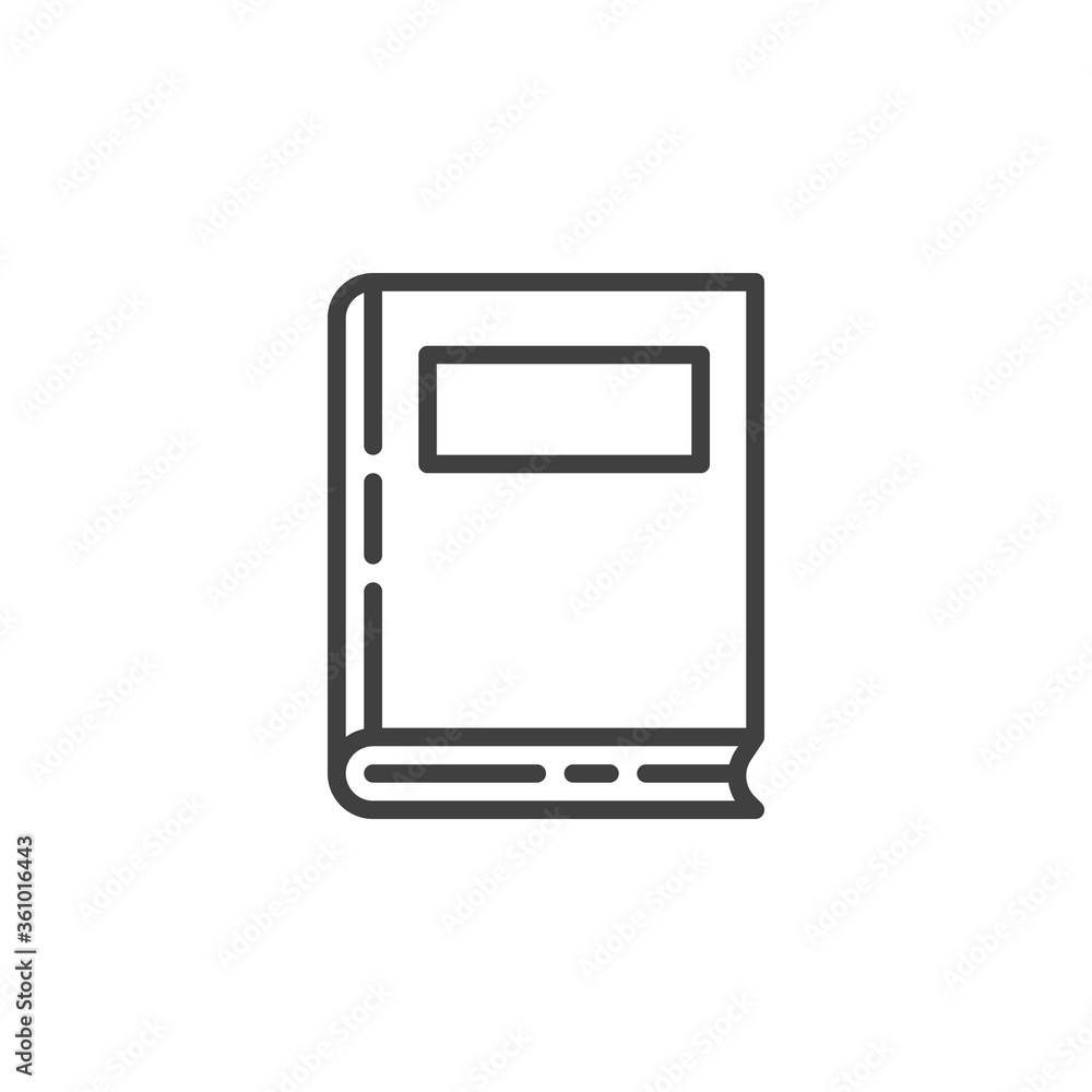 Blank Book line icon. linear style sign for mobile concept and web design. Cover book outline vector icon. Symbol, logo illustration. Vector graphics Blank Book line icon. linear style sign for mobile concept and web design. Cover book outline vector icon. Symbol, logo illustration. Vector graphics