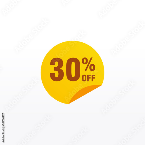 30 discount, Sales Vector badges for Labels, , Stickers, Banners, Tags, Web Stickers, New offer. Discount origami sign banner