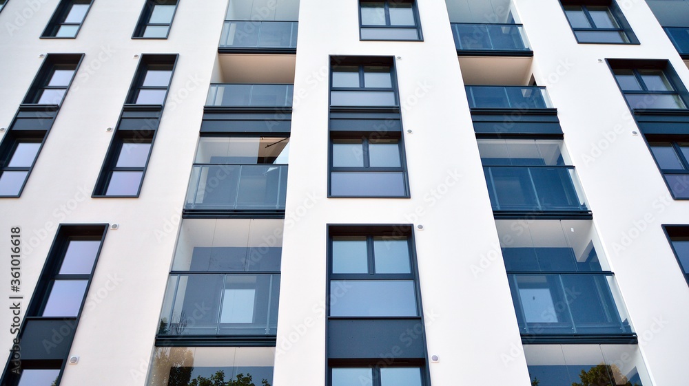 Modern European residential apartment buildings quarter. Abstract architecture, fragment of modern urban geometry. Modern European residential apartment buildings quarter. Abstract architecture, fragment of modern urban geometry.