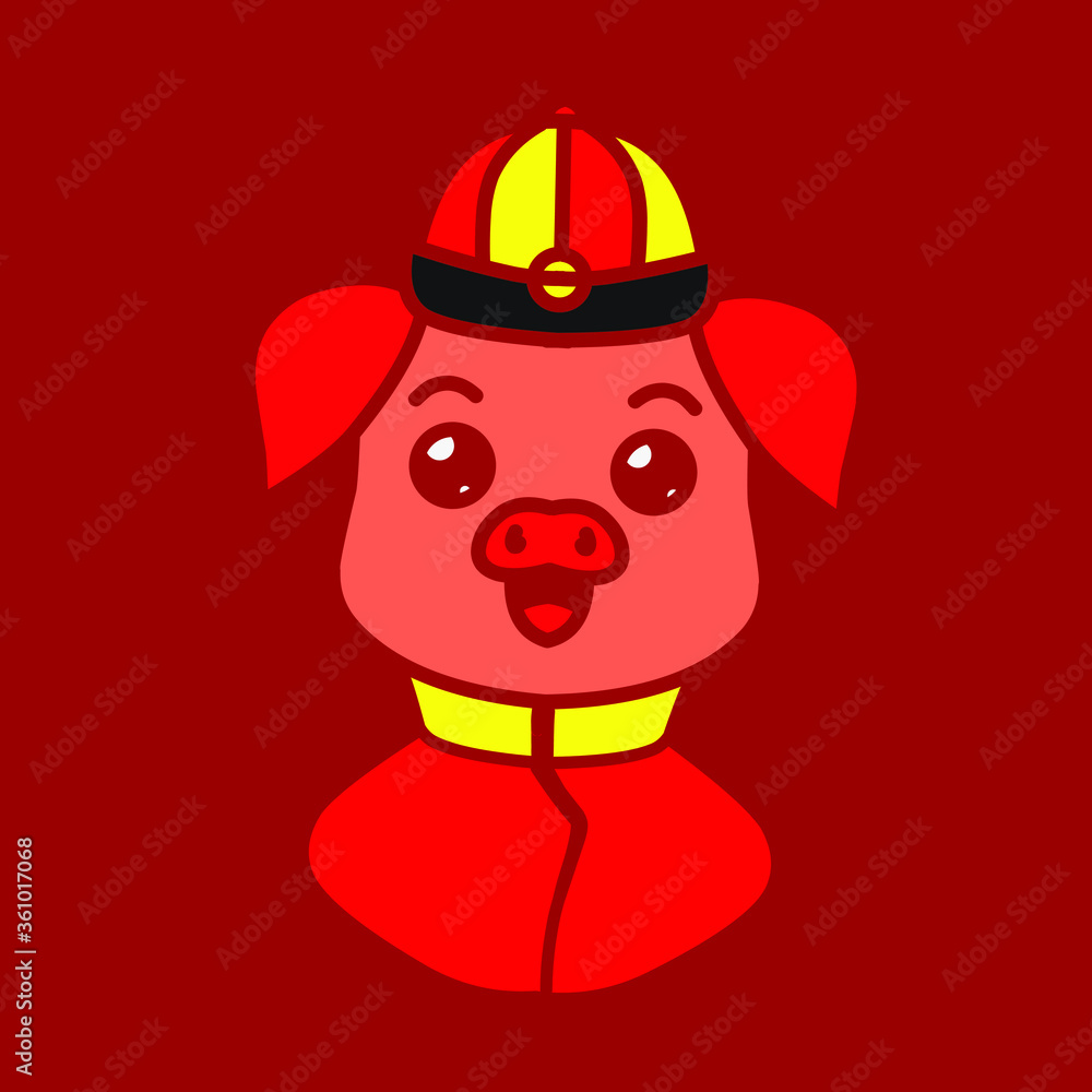 The pig hog zodiac sign of Chinese logo on lunar new year The pig hog zodiac sign of Chinese logo on lunar new year